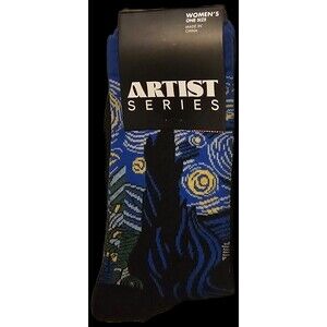 Socks Starry Night New Artist Series Vincent Van Gogh 1925 NWT MASTERPIECE